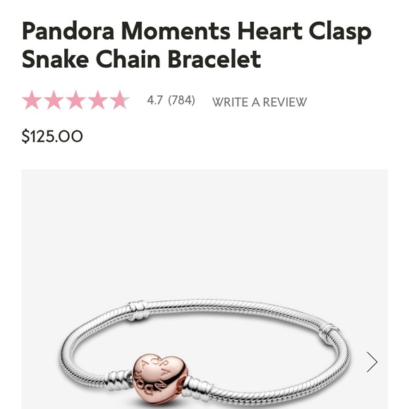 Pandora Moments Heart Clasp Snake Bracelet - Picture 4 of 4